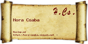 Hora Csaba névjegykártya