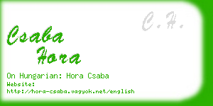 csaba hora business card